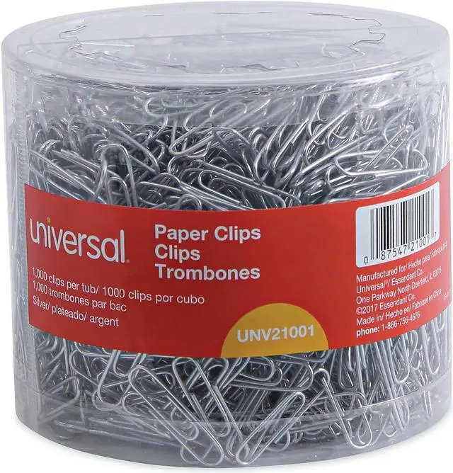 Alt view image 6 of 11 - Universal Plastic-Coated Paper Clips No. 1 Clear/Silver 1000/Pack 21001
