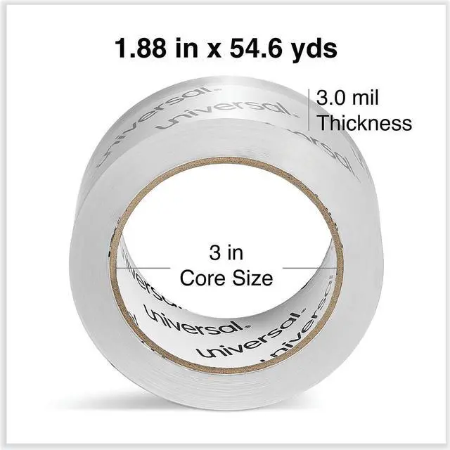 Alt view image 8 of 10 - UNIVERSAL Heavy-Duty Acrylic Box Sealing Tape 48mm x 50m 3" Core Clear 6/Pack