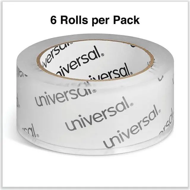 Alt view image 9 of 10 - UNIVERSAL Heavy-Duty Acrylic Box Sealing Tape 48mm x 50m 3" Core Clear 6/Pack