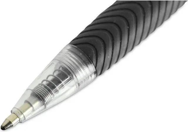 Alt view image 14 of 14 - UNIVERSAL Economy Retractable Ballpoint Pen Black Ink Clear 1mm Dozen 15530