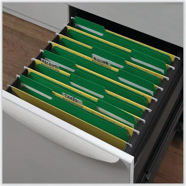 Alt view image 7 of 8 - Colored File Folders, 1/3 Cut Assorted, Two-Ply Top Tab, Letter, Green