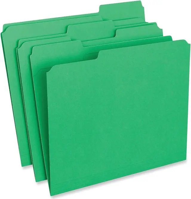 Alt view image 8 of 8 - Colored File Folders, 1/3 Cut Assorted, Two-Ply Top Tab, Letter, Green