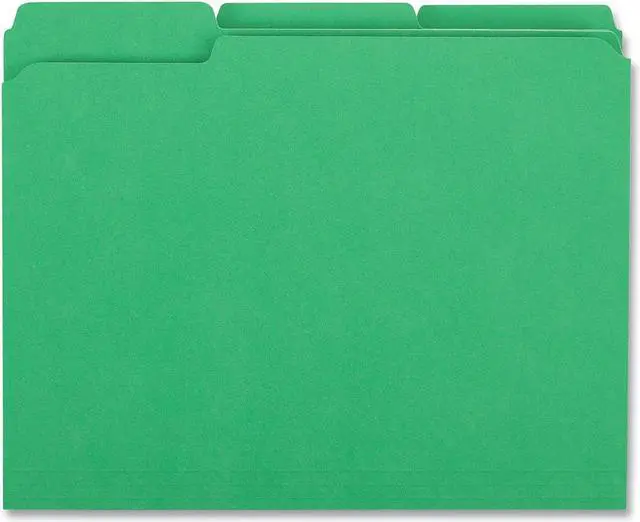 Alt view image 6 of 8 - Colored File Folders, 1/3 Cut Assorted, Two-Ply Top Tab, Letter, Green