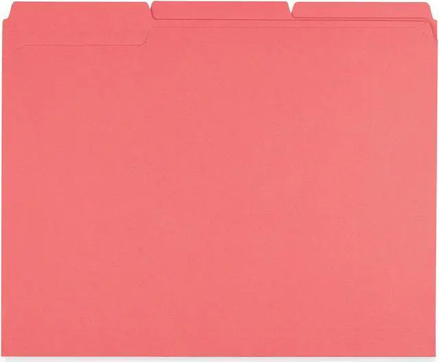 Alt view image 4 of 7 - UNIVERSAL Colored File Folders 1/3 Cut Assorted Two-Ply Top Tab Letter Red 100