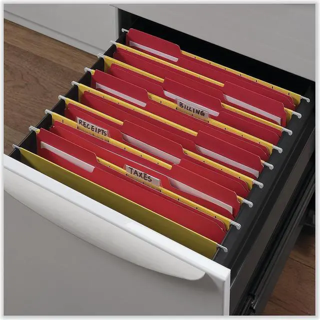 Alt view image 5 of 7 - UNIVERSAL Colored File Folders 1/3 Cut Assorted Two-Ply Top Tab Letter Red 100