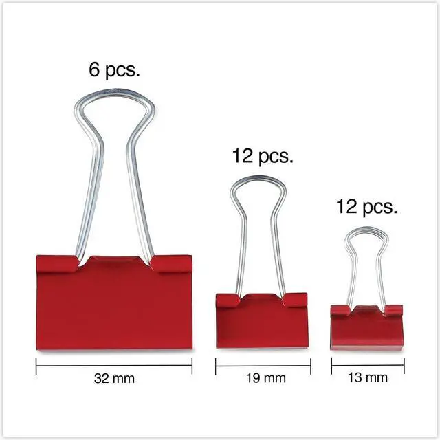 Alt view image 5 of 8 - UNIVERSAL Medium Binder Clips 5/8" Capacity 1 1/4" Wide Assorted Colors 24/Pack 31029