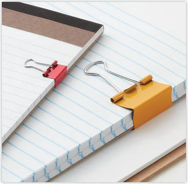 Alt view image 6 of 8 - UNIVERSAL Medium Binder Clips 5/8" Capacity 1 1/4" Wide Assorted Colors 24/Pack 31029