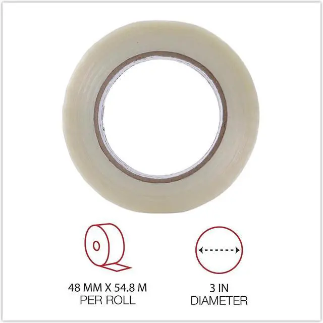 Alt view image 8 of 10 - UNIVERSAL 110# Utility Grade Filament Tape 48mm x 54.8m 3" Core Clear 30048