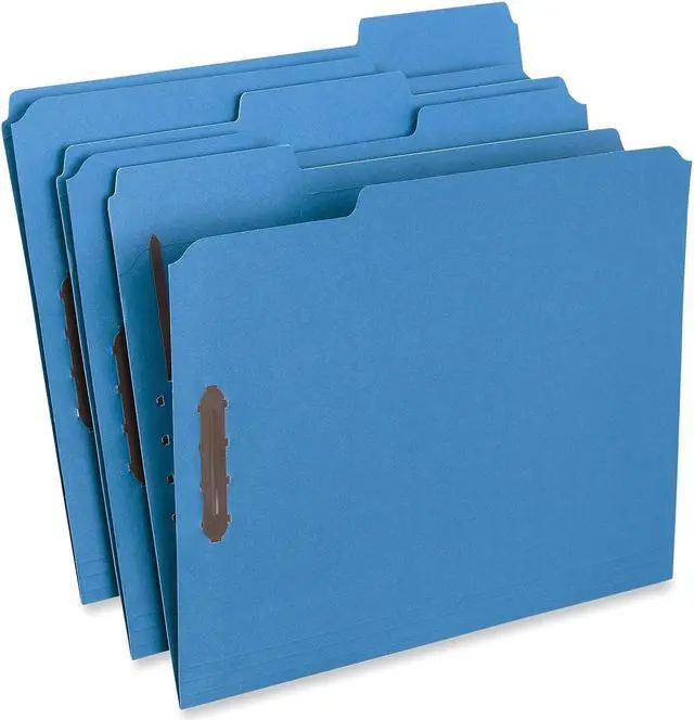 Alt view image 6 of 11 - Manila Folders, 2 Fasteners, 1/3 Tab, Letter, Blue, 50/BX