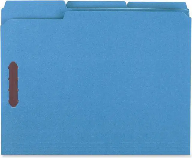 Alt view image 7 of 11 - Manila Folders, 2 Fasteners, 1/3 Tab, Letter, Blue, 50/BX