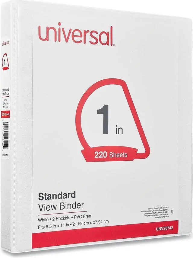 Alt view image 18 of 18 - UNIVERSAL Slant-Ring Economy View Binder 1" Capacity White 4 per Pack 20742PK