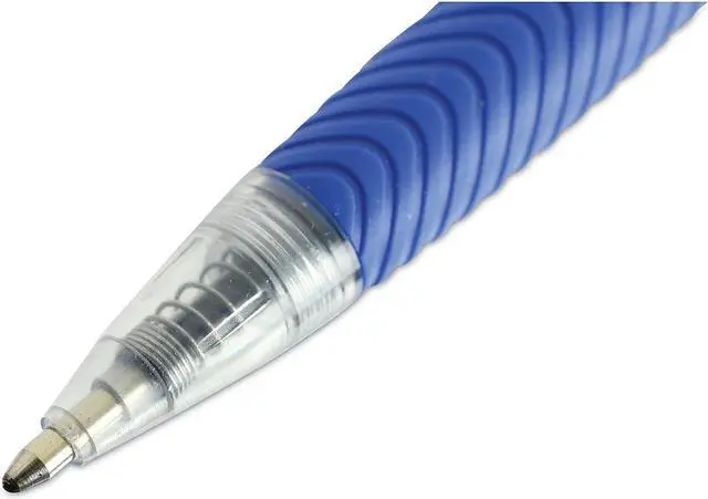 Alt view image 15 of 15 - UNIVERSAL Economy Retractable Ballpoint Pen Blue Ink Clear 1mm Dozen 15531