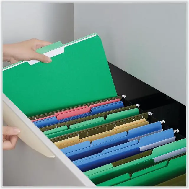 Alt view image 6 of 6 - UNIVERSAL Recycled Interior File Folders 1/3 Cut Top Tab Legal Green 100/Box