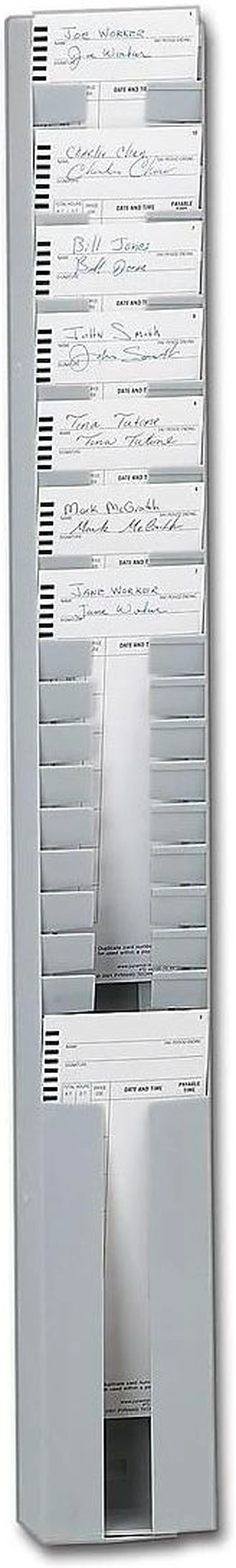 Alt view image 5 of 5 - Pyramid Time Systems Adj.Time Card Rack 2-1/2"-5"x2-1/4"Dx31-1/2"H Gray 4003