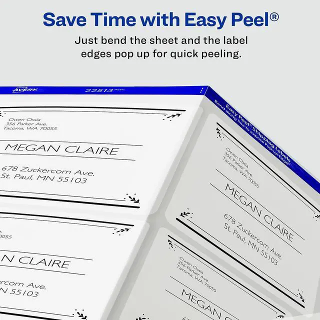 Alt view image 9 of 13 - Easy Peel Mailing Labels For Laser Printers, 3-1/2 X 4, Clear, 60/Pack
