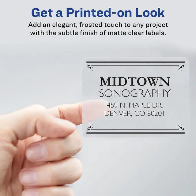 Alt view image 7 of 13 - Easy Peel Mailing Labels For Laser Printers, 3-1/2 X 4, Clear, 60/Pack