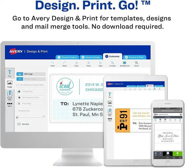 Alt view image 11 of 13 - Easy Peel Mailing Labels For Laser Printers, 3-1/2 X 4, Clear, 60/Pack
