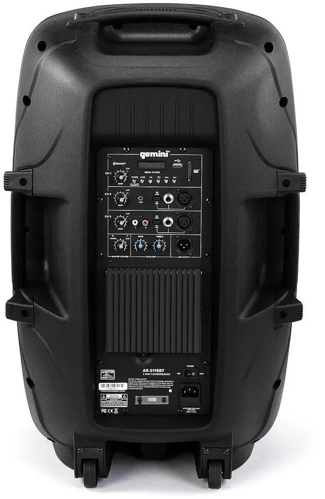Alt view image 7 of 20 - Gemini AS2115BT 15 inch 2000W Active Bluetooth Loudspeaker with Stand