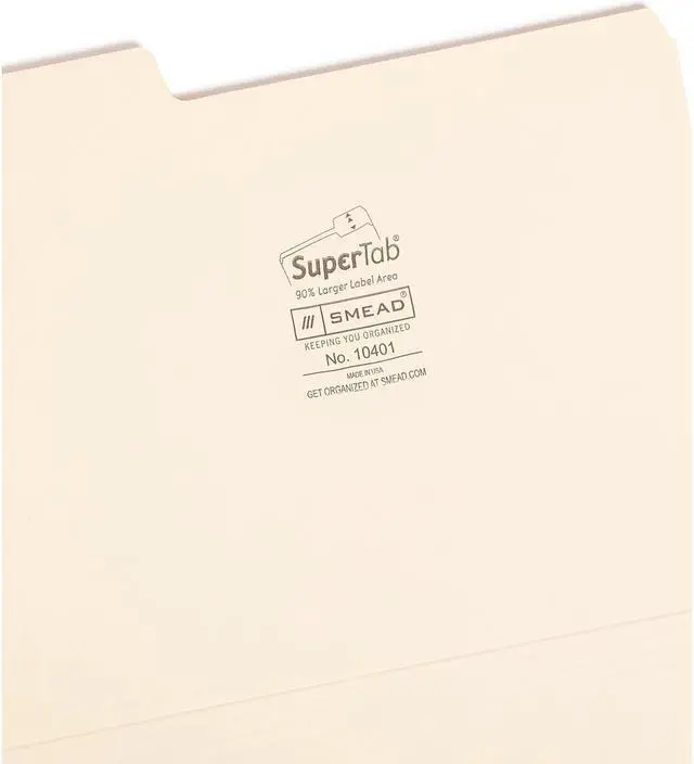 Alt view image 19 of 20 - Smead SuperTab Heavyweight Folder Manila 1/3 Cut Letter 50/BX 10401