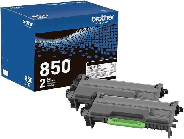 Alt view image 14 of 20 - Brother TN-850 Toner Cartridge Black 2 Pack in Retail Packaging