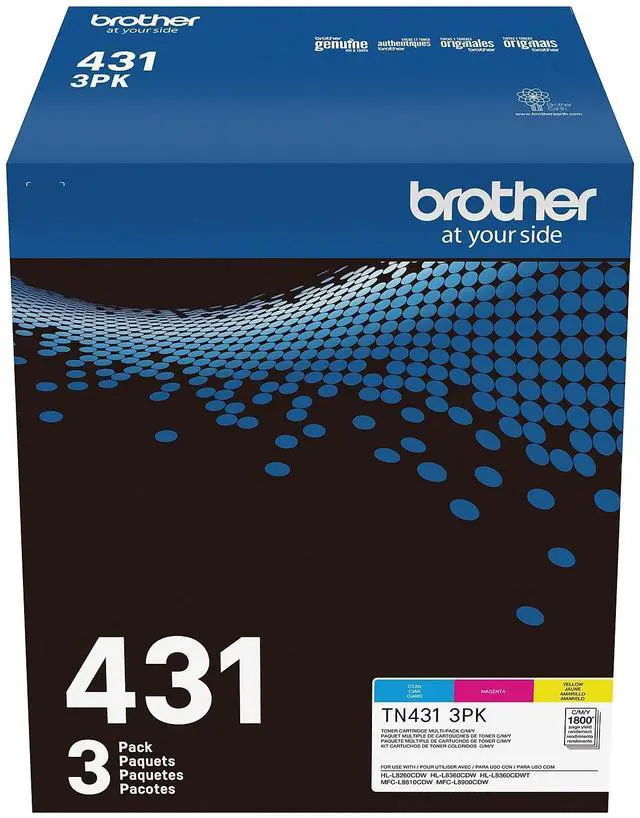 Main image of Brother International - TN4313PK - Brother TN-431 Toner Cartridge - Cyan, Magenta, Yellow - Laser - Standard Yield -