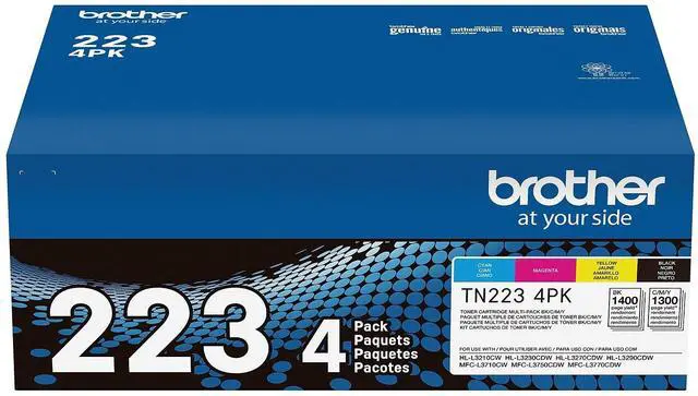 Alt view image 2 of 17 - Brother TN223 Toner Cartridge Black Cyan Magenta Yellow TN2234PK