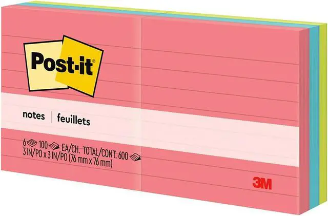 Alt view image 15 of 15 - 3M 6306AN Neon Color Notes 3 x 3 Two Neon Colors Six 100-Sheet Pads Pack