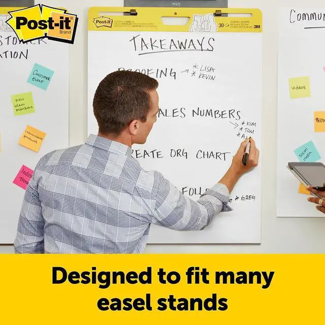 Alt view image 13 of 15 - Post-it Super Sticky Easel Pad 25" x 30" White 8/Pack (559-VAD-8PK) 559VAD8PK