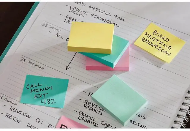 Alt view image 14 of 16 - Post-it Recycled Note Pads 1 1/2 x 2 Canary Yellow 100-Sheet 12/Pack 653RPYW
