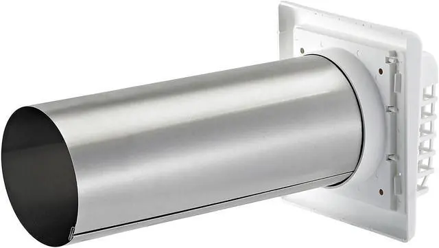 Alt view image 7 of 7 - Lambro 267WG 4-In. White Plastic Louvered Vent with Tail Piece and Bird/Rodent Guard