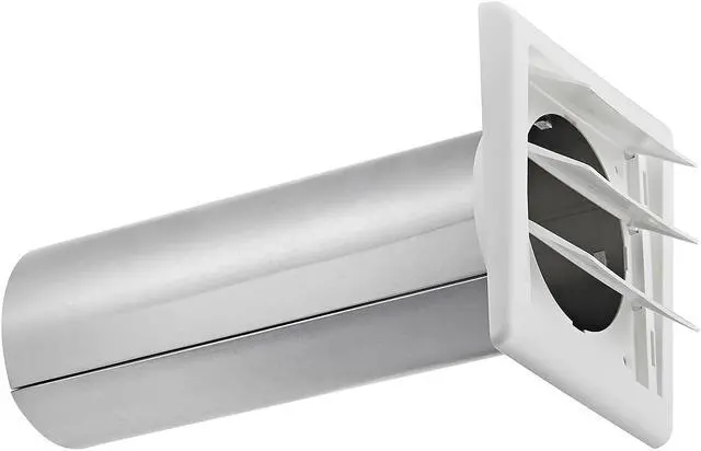 Alt view image 5 of 7 - Lambro 267WG 4-In. White Plastic Louvered Vent with Tail Piece and Bird/Rodent Guard