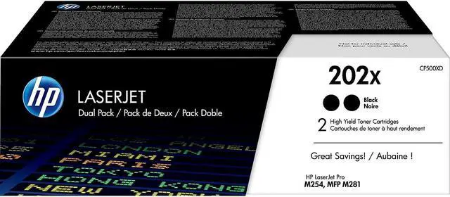 Alt view image 2 of 20 - HP 202X CF500XD 2 High Yield Black Toner Cartridges