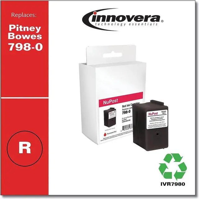 Alt view image 9 of 16 - Innovera Red Postage Meter Ink Replacement for Pitney Bowes 798-0 IVR7980