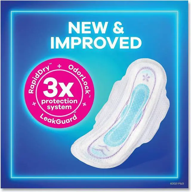 Alt view image 3 of 7 - Always Ultra Thin Pads with Wings Size 2 Long Super Absorbent 32/Pack 3 Packs/Carton 97020