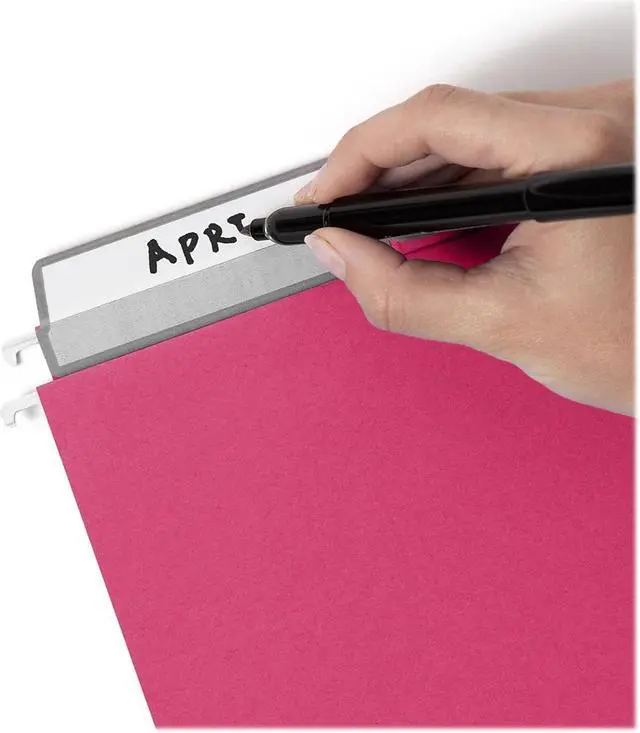 Alt view image 3 of 4 - Smead Protab 10% Recycled Hanging File Folder 3-Tab Letter Size Red 20/Box (64197)