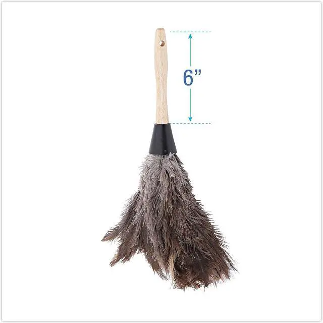 Alt view image 14 of 19 - Boardwalk UNS14FD Professional Ostrich Feather Duster, Gray, 14 Inch , Wood Handle