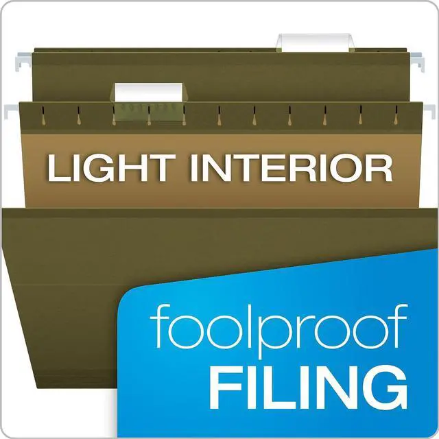 Alt view image 7 of 7 - Pendaflex X-Ray Hanging File Folders 1/5 Tab Letter Standard Green 25/Box 415215