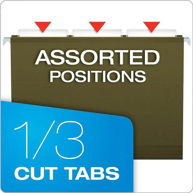 Alt view image 5 of 8 - Pendaflex X-Ray Hanging File Folders 1/3 Tab Letter Standard Green 25/Box 415213