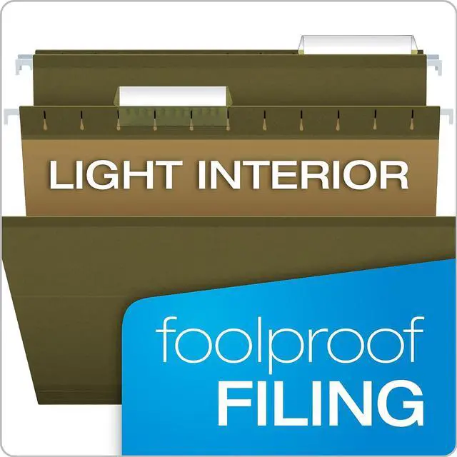 Alt view image 8 of 8 - Pendaflex X-Ray Hanging File Folders 1/3 Tab Letter Standard Green 25/Box 415213