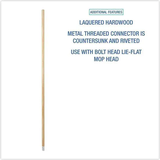 Alt view image 8 of 11 - Boardwalk Lie-Flat Screw-In Mop Handle Lacquered Wood 1 1/8 dia x 54 Natural 833