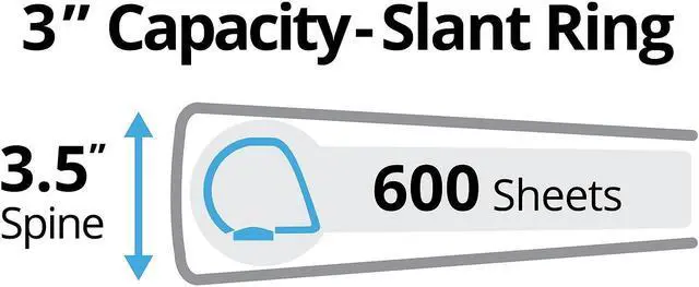 Alt view image 2 of 20 - Avery Durable View Binder w/Slant Rings 11 x 8 1/2 3" Cap Blue 17044