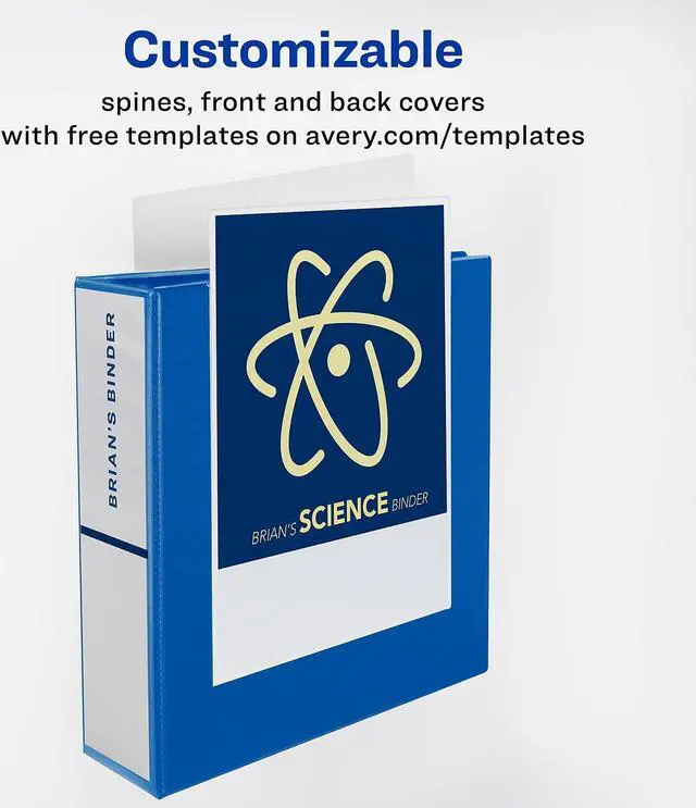 Alt view image 3 of 20 - Avery Durable View Binder w/Slant Rings 11 x 8 1/2 3" Cap Blue 17044