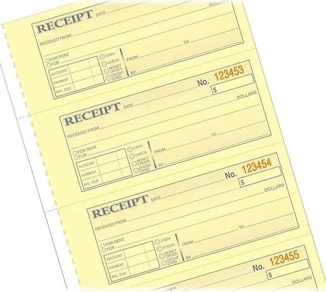 Alt view image 3 of 3 - Adams 3-Part Carbonless Receipt Book 10.88" x 7.63" 100 Sets/Book (TC1182)