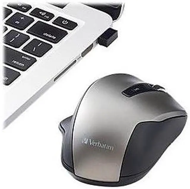 Alt view image 13 of 20 - Verbatim Silent Ergonomic Wireless Blue Led Mouse - Graphite