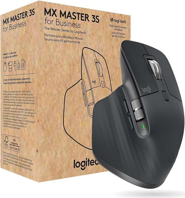 Logitech MX Master 3S for Business - Full-size Mouse - Darkfield - Wireless  - Bluetooth - Yes - Graphite - USB Type A - 8000 dpi - Scroll Wheel - 7  Button(s) - Right-handed Only 