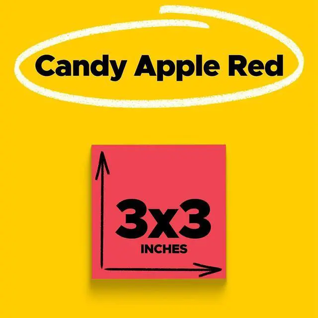 Alt view image 2 of 10 - Post-it Super Sticky Notes 3" x 3" Red 90 Sheets/Pad 258342