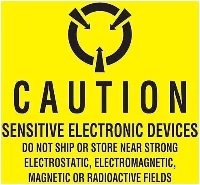 Main image of Tape Logic Labels- "Sensitive Electronic Devices" 2" x 2" Fluorescent Yellow 500/Roll (DL1371)