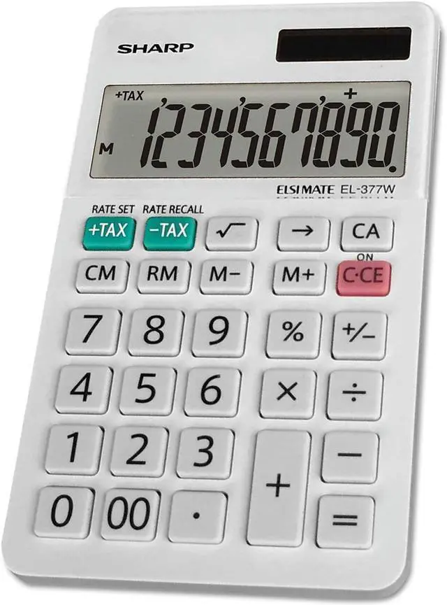 Alt view image 13 of 20 - Sharp EL-377WB Large Pocket Calculator 10-Digit LCD EL377WB