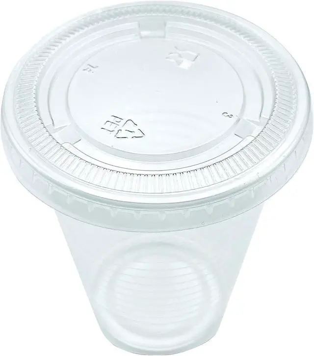 Alt view image 2 of 5 - Boardwalk Souffle/Portion Cup Lids Fits 3.25 oz to 5.5 oz Portion Cups Clear 2 500/Pack PRTLID4