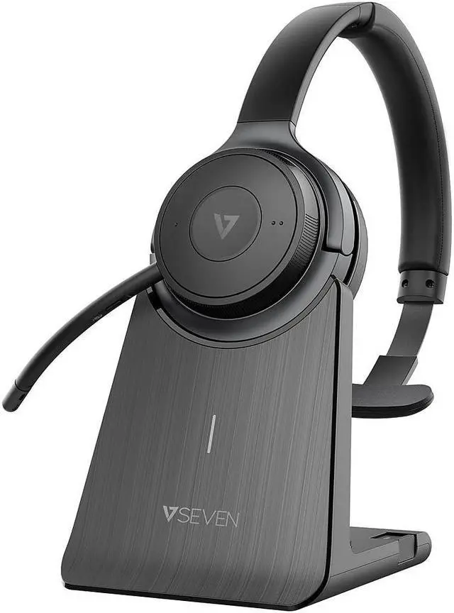 Alt view image 14 of 20 - V7 Wireless Mono Headset On Ear Gray/Black (HB605M)